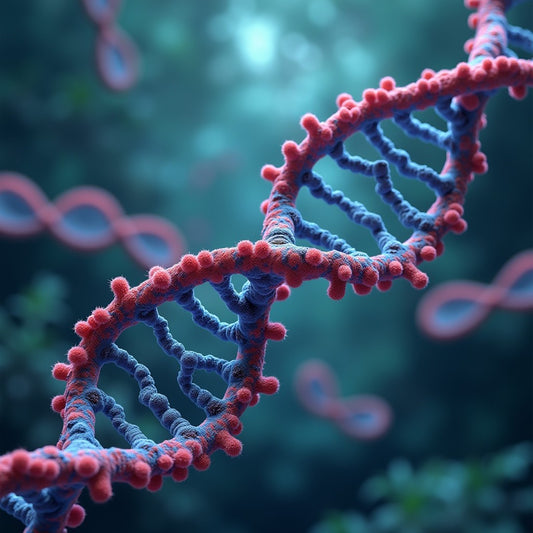 Illustration of a DNA double helix, representing microbial genetics